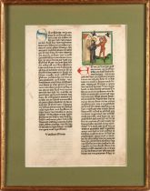 VORAGINE, JACOBUS DE. c. 1230-1298. Leaf from The Golden Legend, German edition.
