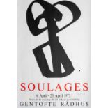 Pierre SOULAGES (1919-2022) Affiche sérigraphie n°1, 1973 (signée) (Encrevé...