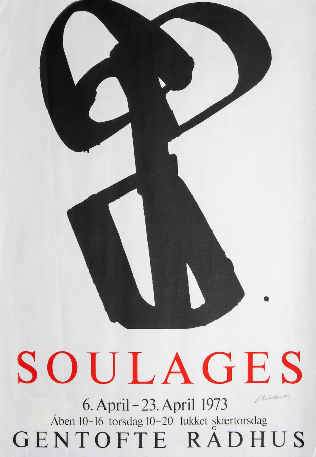 Pierre SOULAGES (1919-2022) Affiche sérigraphie n°1, 1973 (signée) (Encrevé...