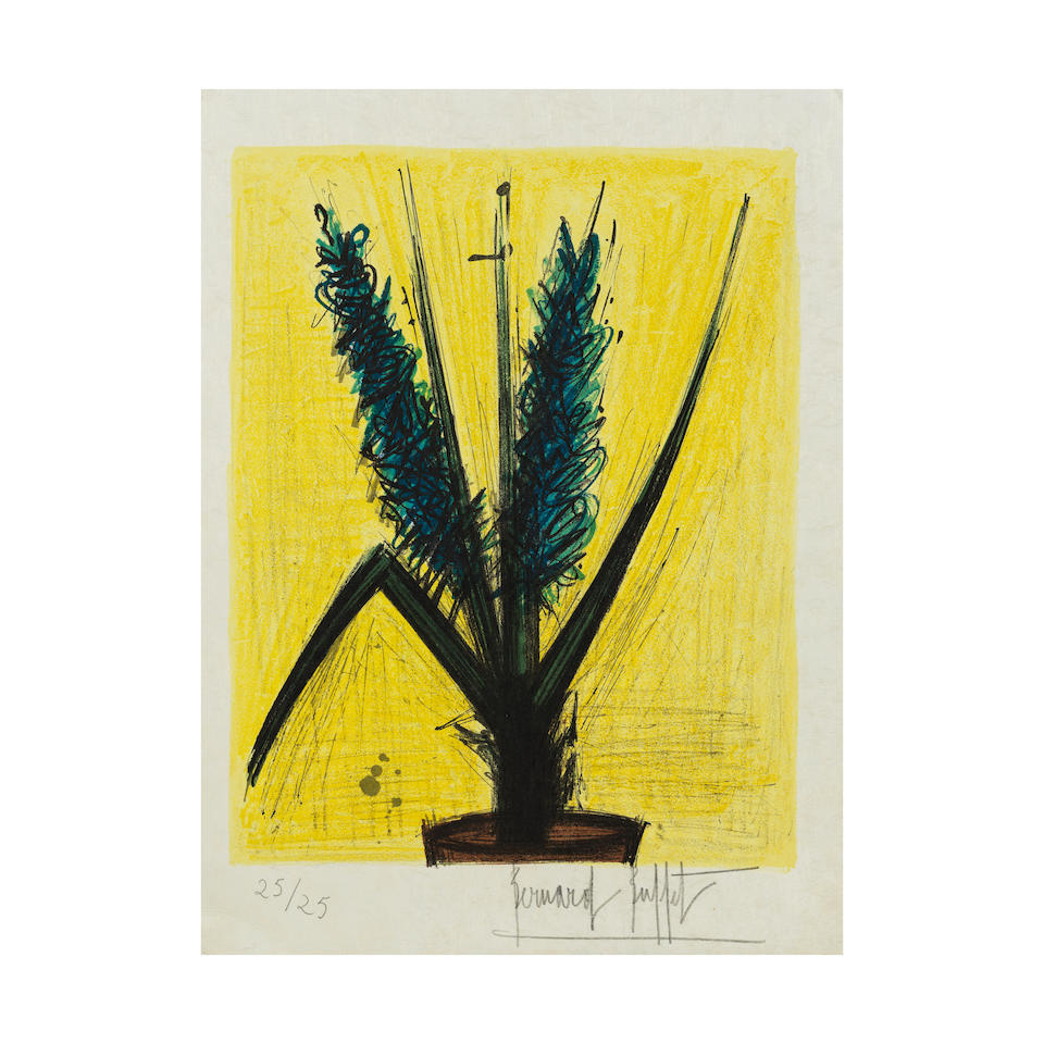 BERNARD BUFFET (1928-1999) Les jacinthes, 1966 (Sorlier, 68)Issue de l'album 'l'herbier'Lithogra...