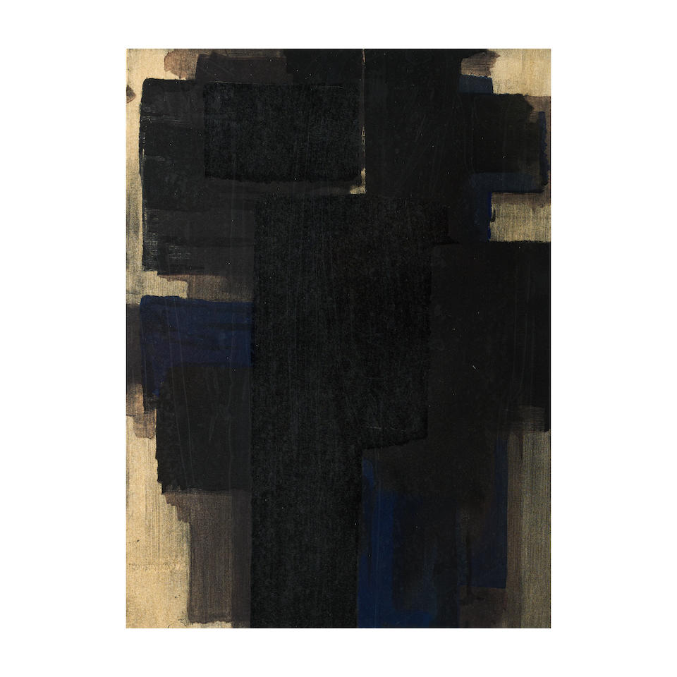 PIERRE SOULAGES (1919-2022) Revue XXe siècle n°7, 1956 Pochoir en couleurs réalis...