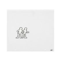 D'APRES KEITH HARING (1958-1990) Sesame Street Break-Dancers animation drawing, 1987 Sérig...