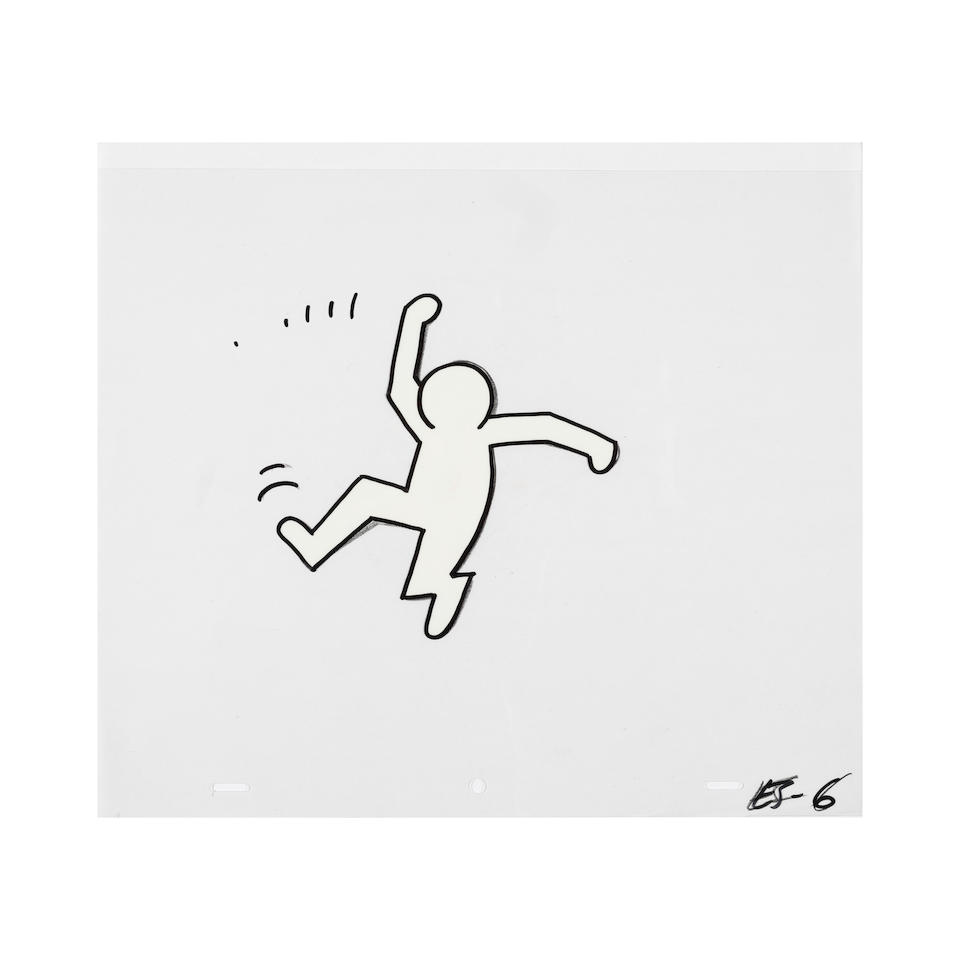 D'APRES KEITH HARING (1958-1990) Sesame Street Break-Dancers animation drawing, 1987 Sérig...