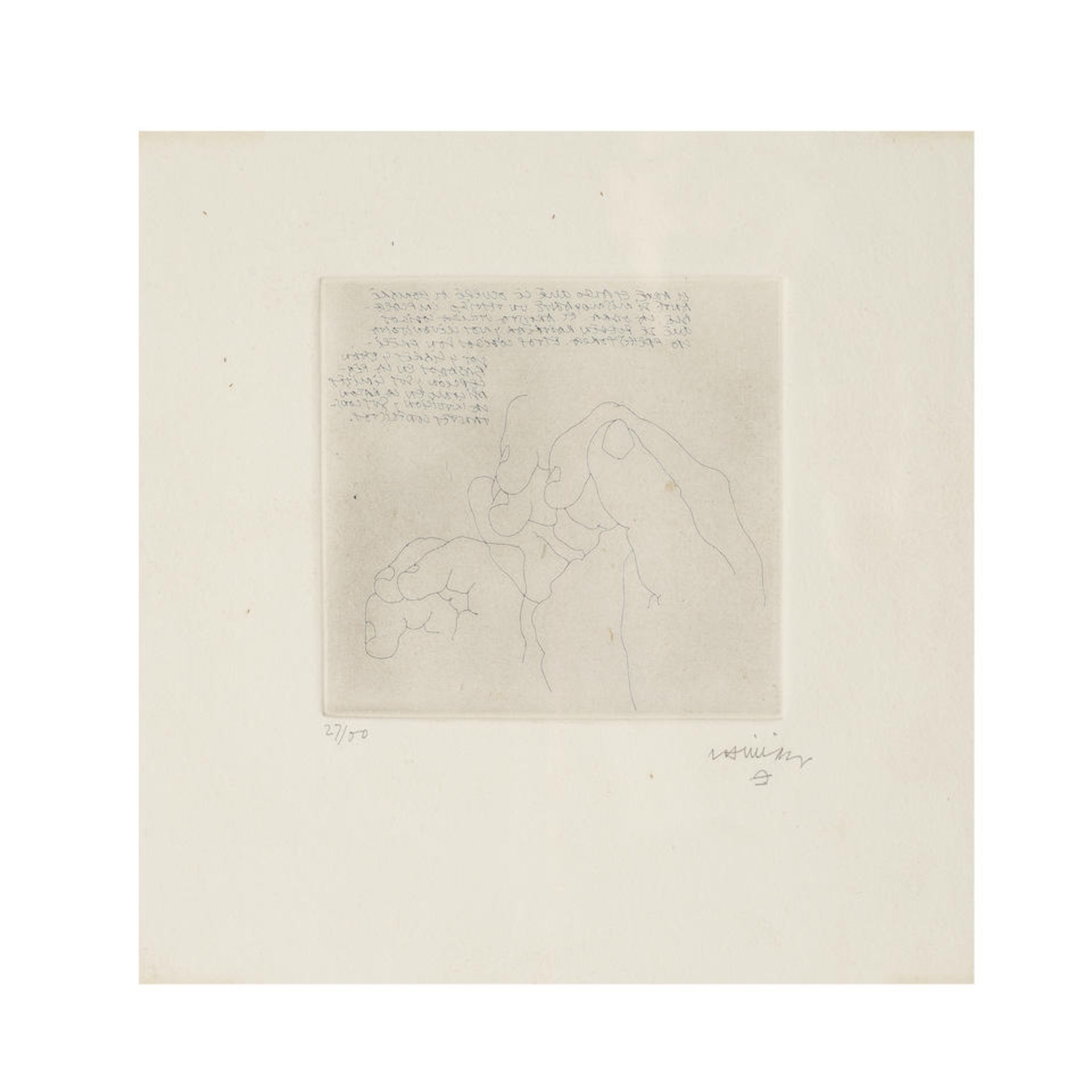 EDUARDO CHILLIDA (1924-2002) BI-Esku III, 1973 (Van der Koelen, 79010)Eau-forte sur papier &#224...