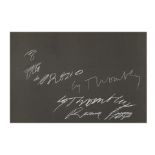 CY TWOMBLY (1928-2011) 8 odi di orazio, 1968 (Bastian, 20.I.16)Sérigraphie en blanc sur v&#...