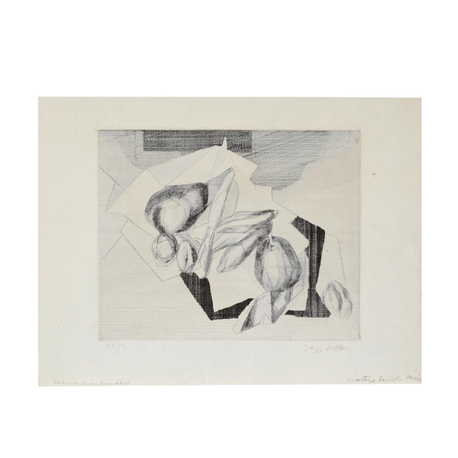 JACQUES VILLON (1875-1963) Nature morte aux noix, 1929 (Ginestet-Pouillon, E 323)Eau-forte et po...