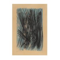 HANS HARTUNG (1904-1989) L 36, 1957 (RMM, 112)Lithographie en noir et vert sur vélin Epreuv...