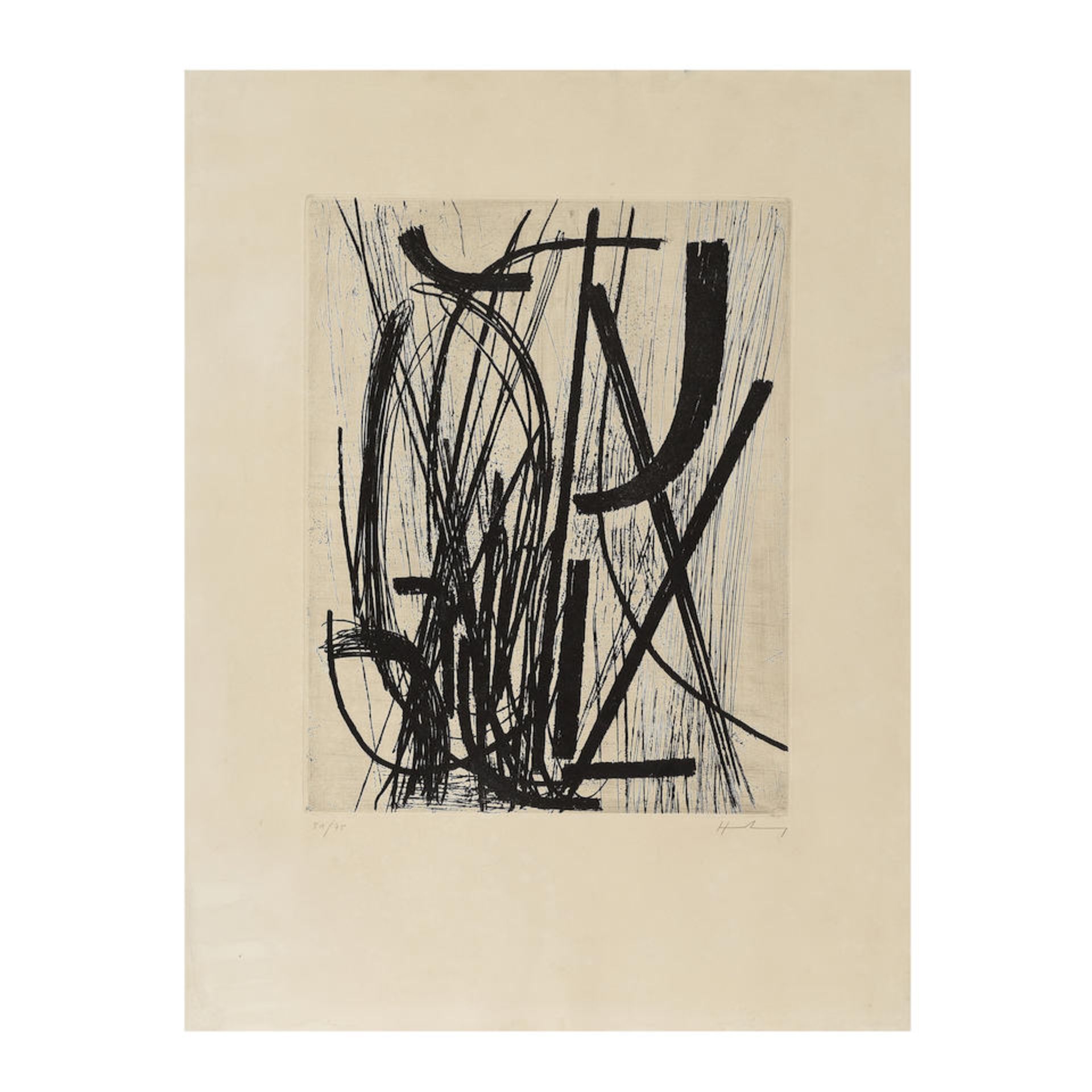 HANS HARTUNG (1904-1989) G 16, 1953 (Schmücking, 16; RMM, 75)Eau-forte sur vélin d'Arc...