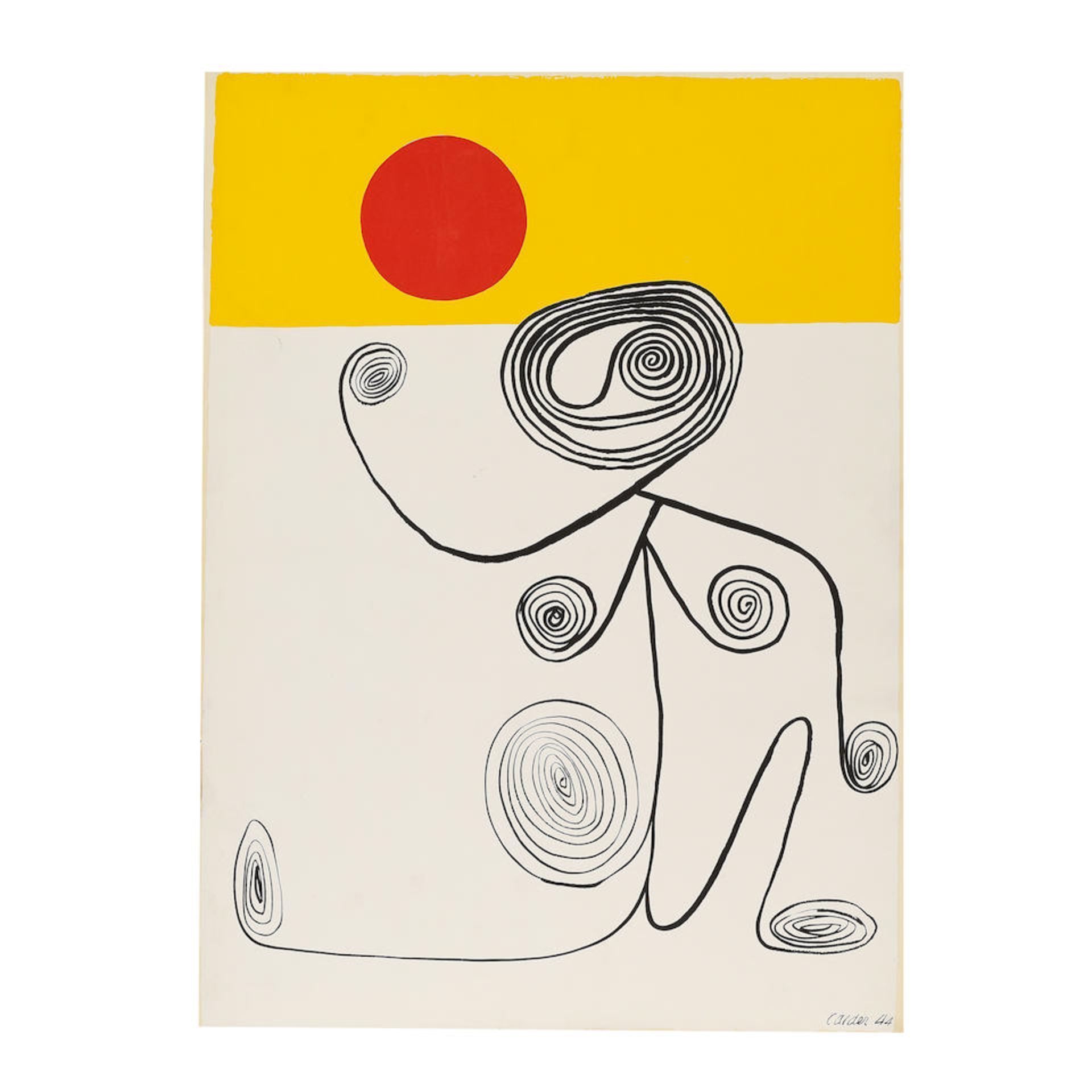 ALEXANDER CALDER (1898-1976) Nu en Été, 1944 Pochoir en couleur sur papier vélinS...