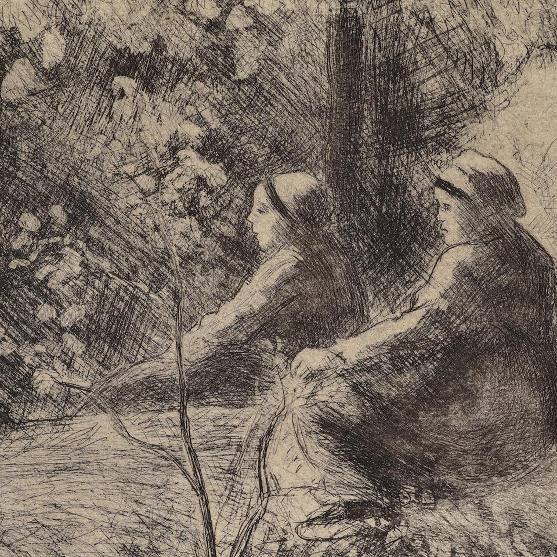 CAMILLE PISSARRO (1830-1903) Repas du Dimanche dans les Bois, 1923 (Delteil, 99)Eau-forte et poi... - Image 3 of 3