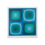 VICTOR VASARELY (1906-1997) Sans titre, circa 1970 Lithographie en couleurs sur vélin Sign&...