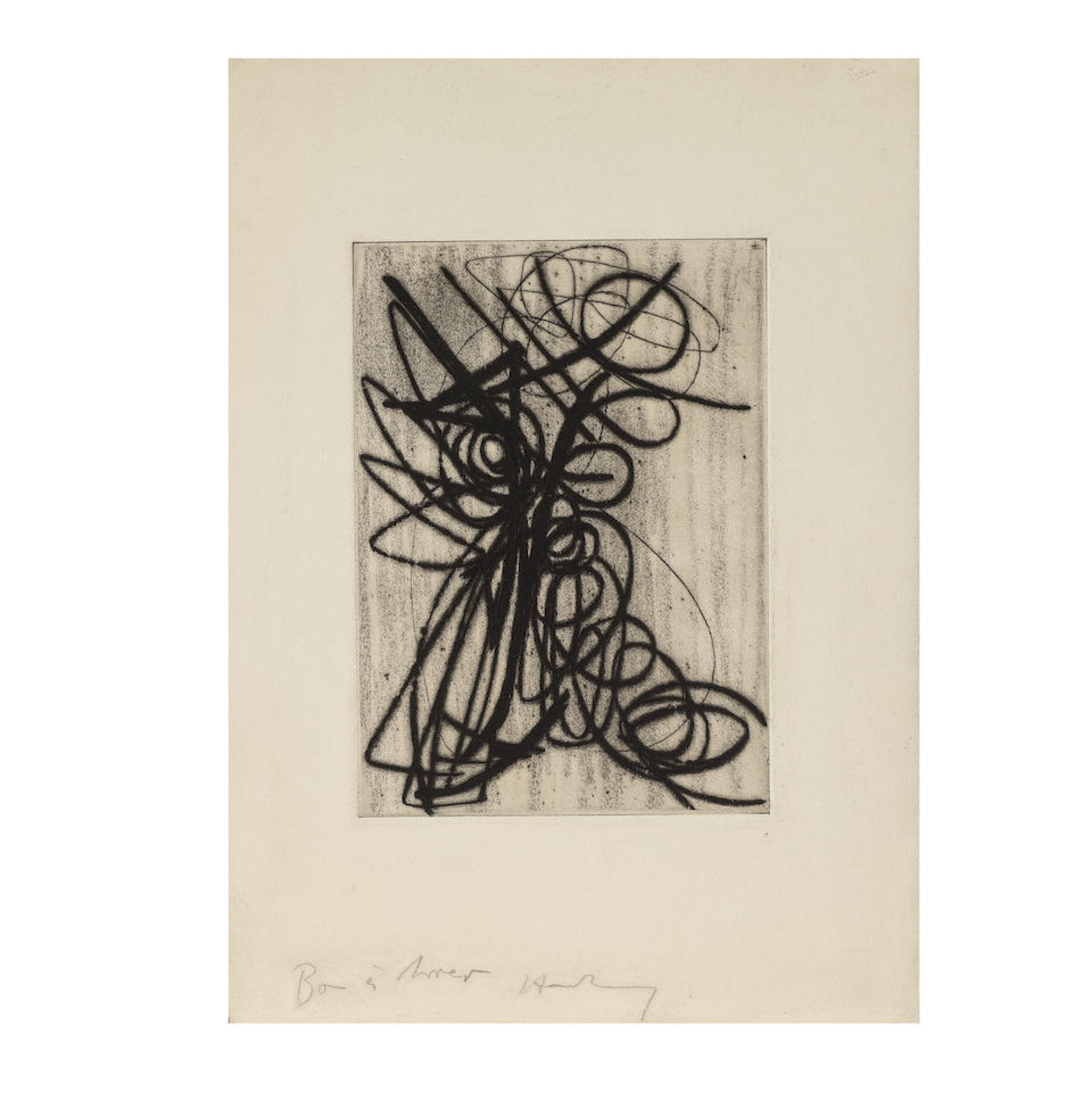 HANS HARTUNG (1904-1989) G 05/Soleil cou-coupé, 1947 (RMM, 38)Vernis mou et pointe sèc...