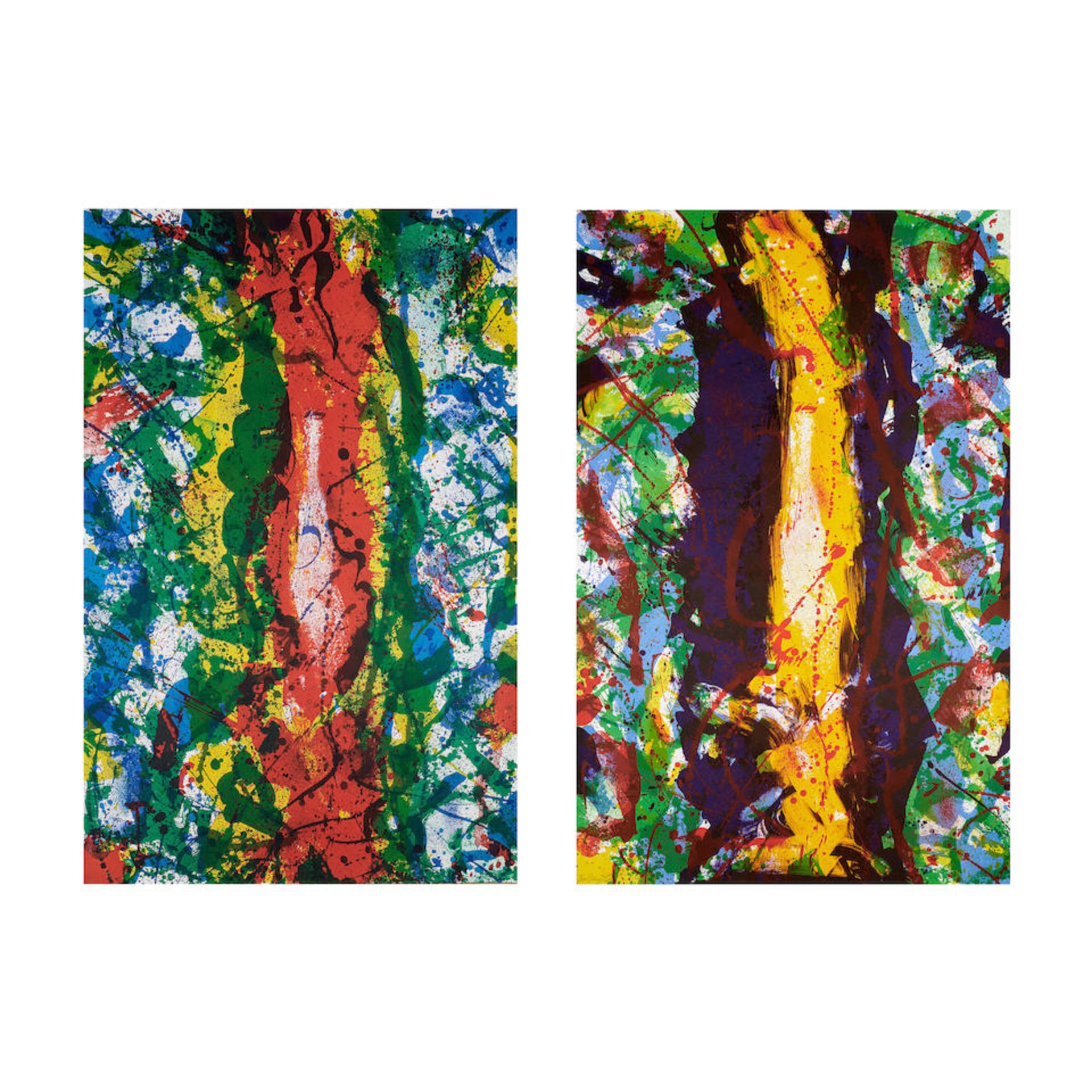 Sam FRANCIS (1923-1994) Sans titre (SF-343 et SF-344), 1990 (Lembark, 284 et 285)Ensemble de deu...