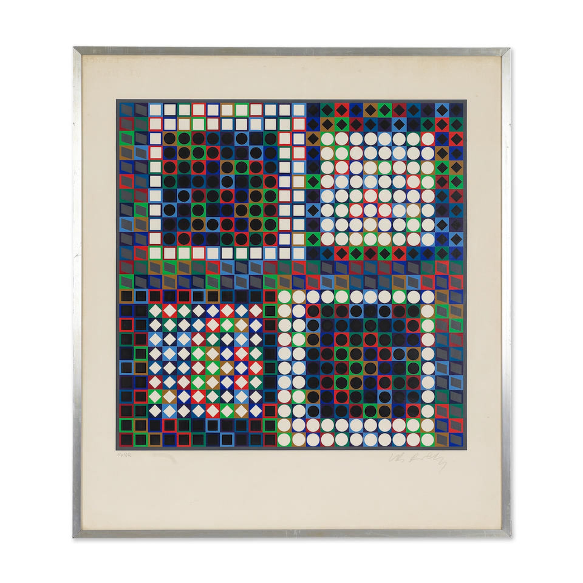 VICTOR VASARELY (1906-1997) Sans titre, 1980 Sérigraphie en couleurs Signée et num&#2... - Bild 2 aus 2