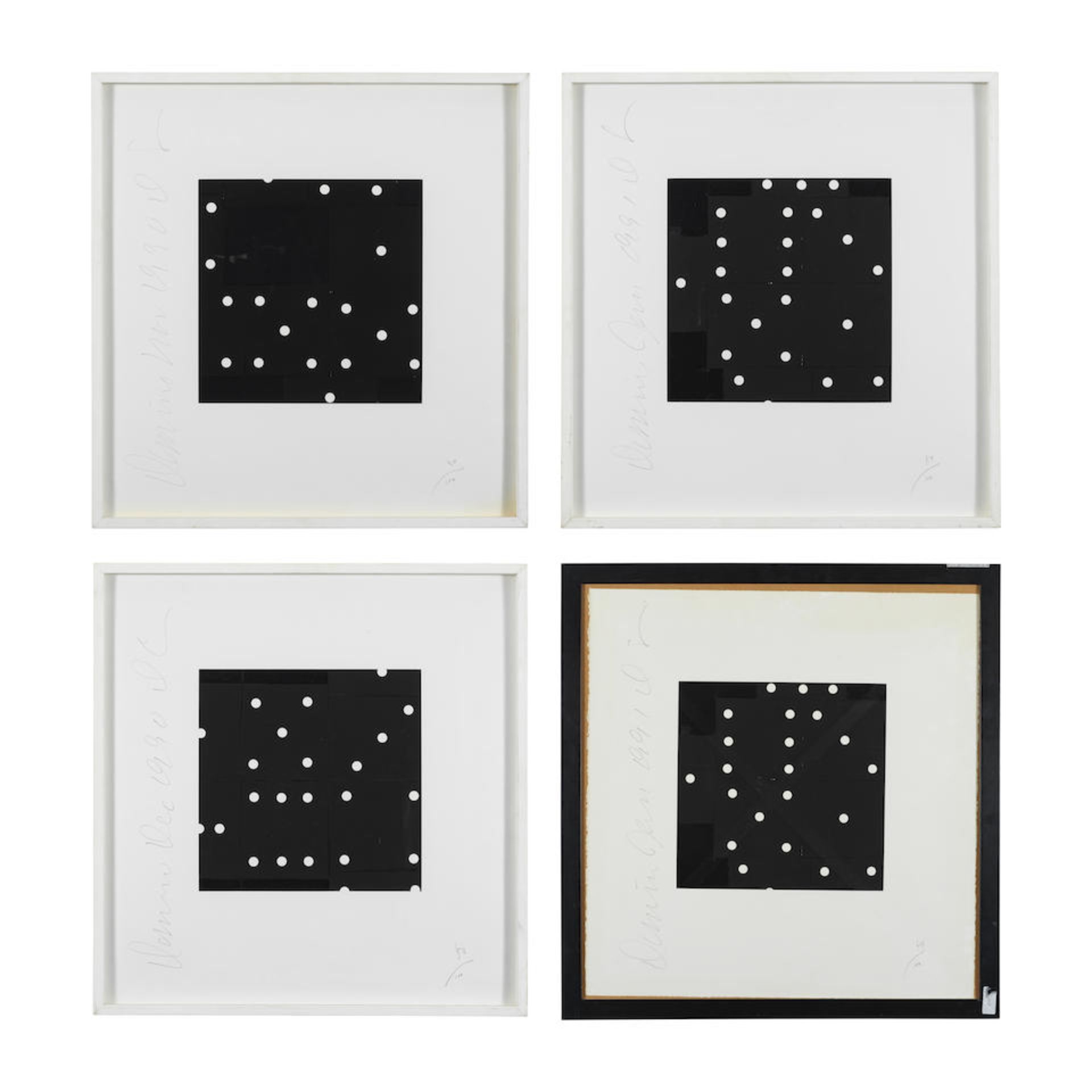 DONALD SULTAN (NE EN 1951) Dominos I,II,III,IV, circa 1990 Quatre sérigraphies en noir sur... - Image 2 of 4