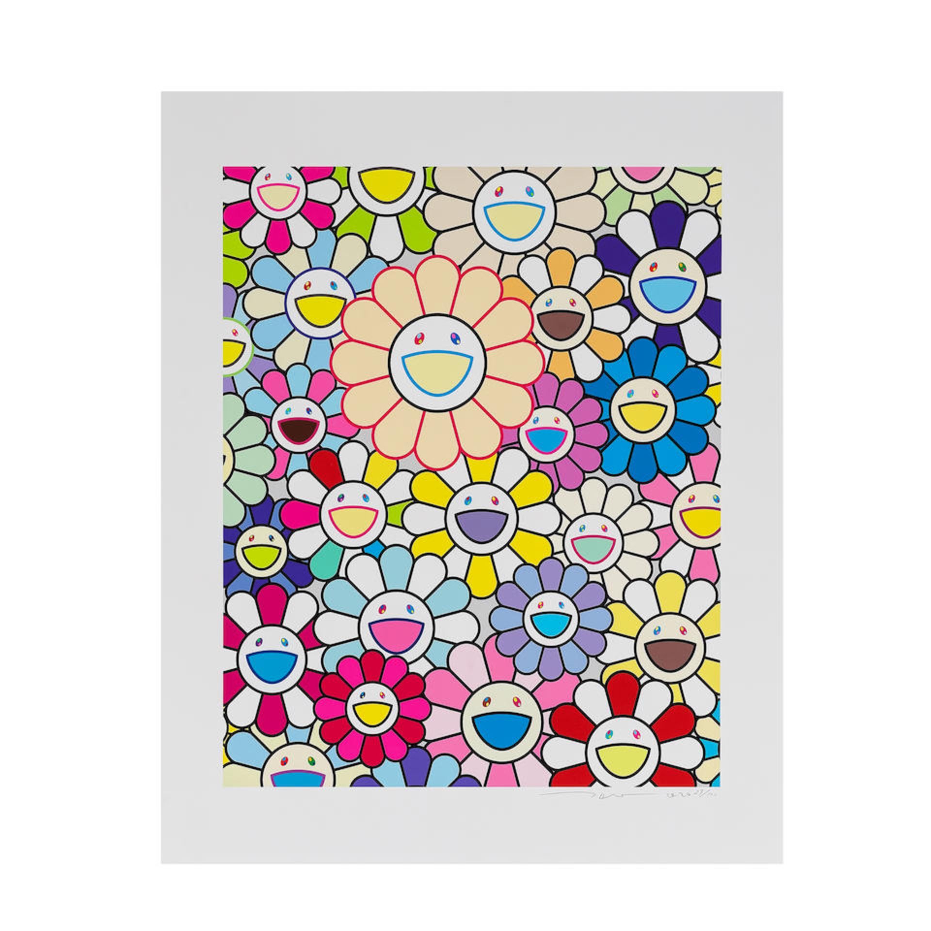 TAKASHI MURAKAMI (NE EN 1962) Field of Flower, 2020 Sérigraphie d'encre pigmentaire sur v&#...