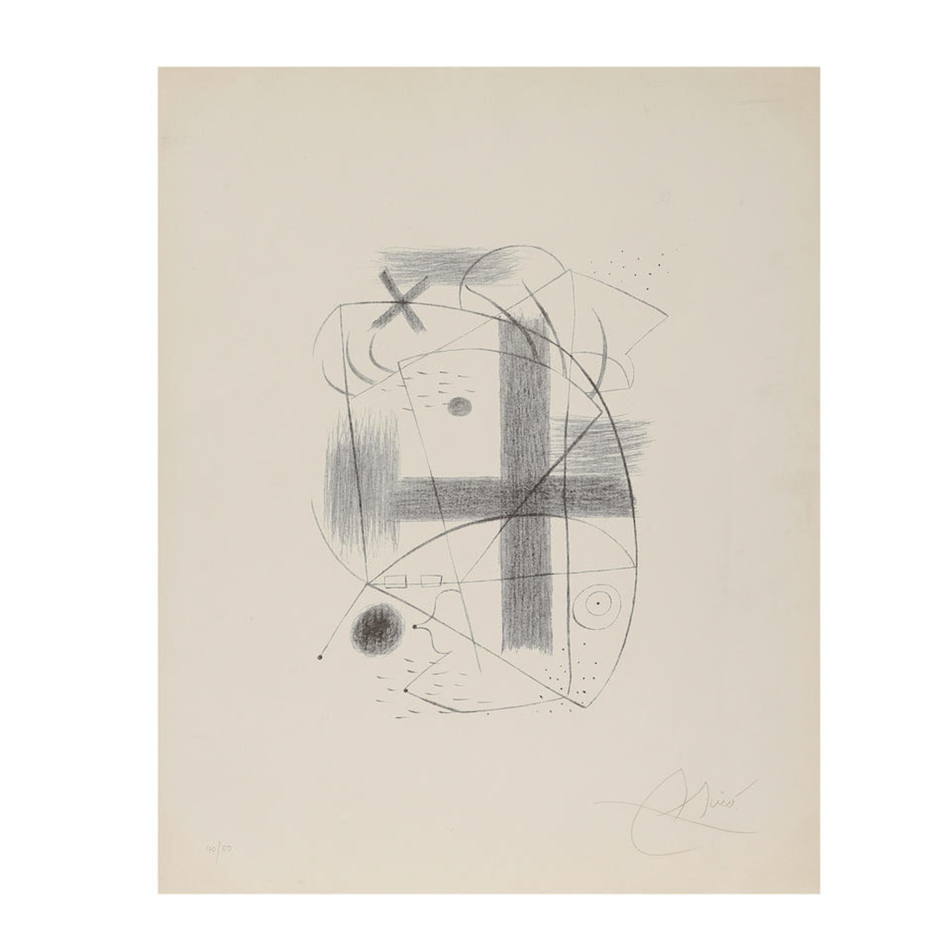 JOAN MIRÓ (1893-1983) Lithographie II, 1930 (Maeght, 1a)Lithographie en noir sur véli...