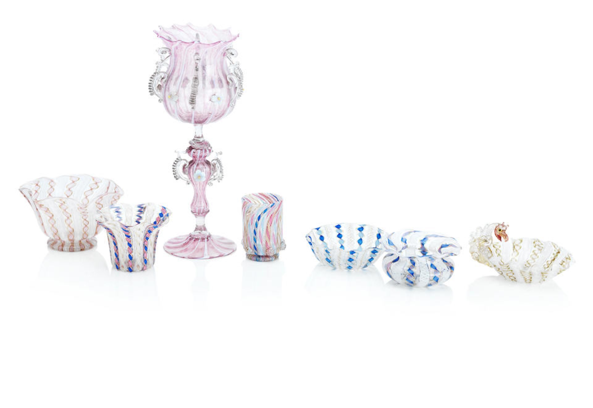 A Collection of Venetian Revival Glassware 19th Century
