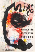 ORIGINAL MIRO LITHOGRAPH EXHIBITION POSTER MUSEE DE L' ATHENEE GENEVE