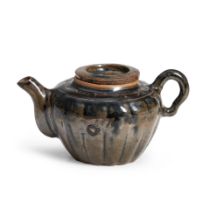 BLACK-GLAZED STONEWARE TEAPOT