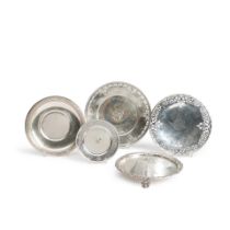 FIVE STERLING SILVER DISHES