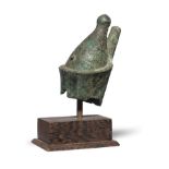 A large Egyptian bronze crown of Harpocrates