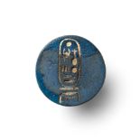 An Egyptian blue faience fragmentary stopper