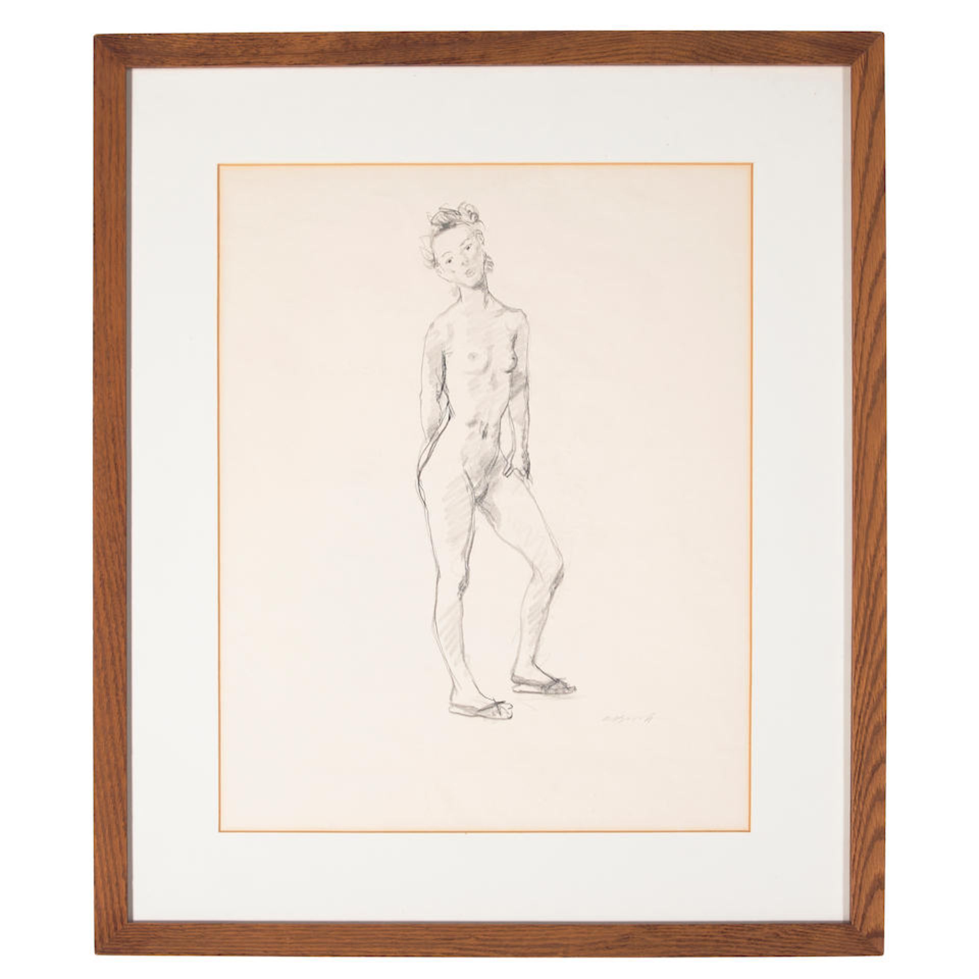 Alexander Brook (1898-1980) A study of a standing nude 19 3/4 x 16in (50.2 x 40.6cm) (sight) - Bild 3 aus 3