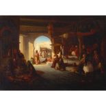 Alexandre Gabriel Descamps (French, 1803-1860) A market scene 18 3/4 x 25 3/4in (47.5 x 65.5cm)