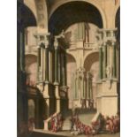 Italian School (18th Century) Figures in an architectural capriccio setting 39 1/2 x 29 1/2in (1...