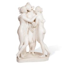 AN ALABASTER FIGURAL GROUP OF THE THREE GRACESAfter Antonio Canova