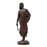 AN ÉDOUARD DROUOT PATINATED BRONZE FIGURE OF A WOMAN WITH SWORDÉdouard Drouot (French,...