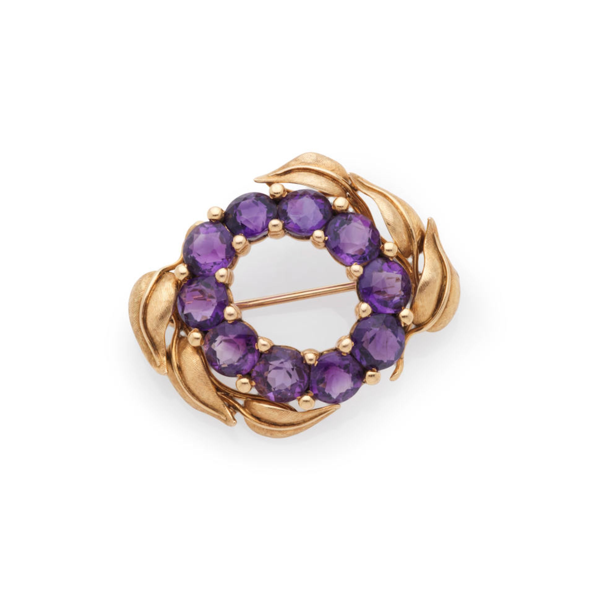 AMETHYST BROOCH BROCHE AMETHYSTE