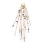 CULTURED PEARL, COLOURED GEMSTONE AND DIAMOND PENDANT PENDENTIF PERLES DE CULTURE, PIERRES DE CO...