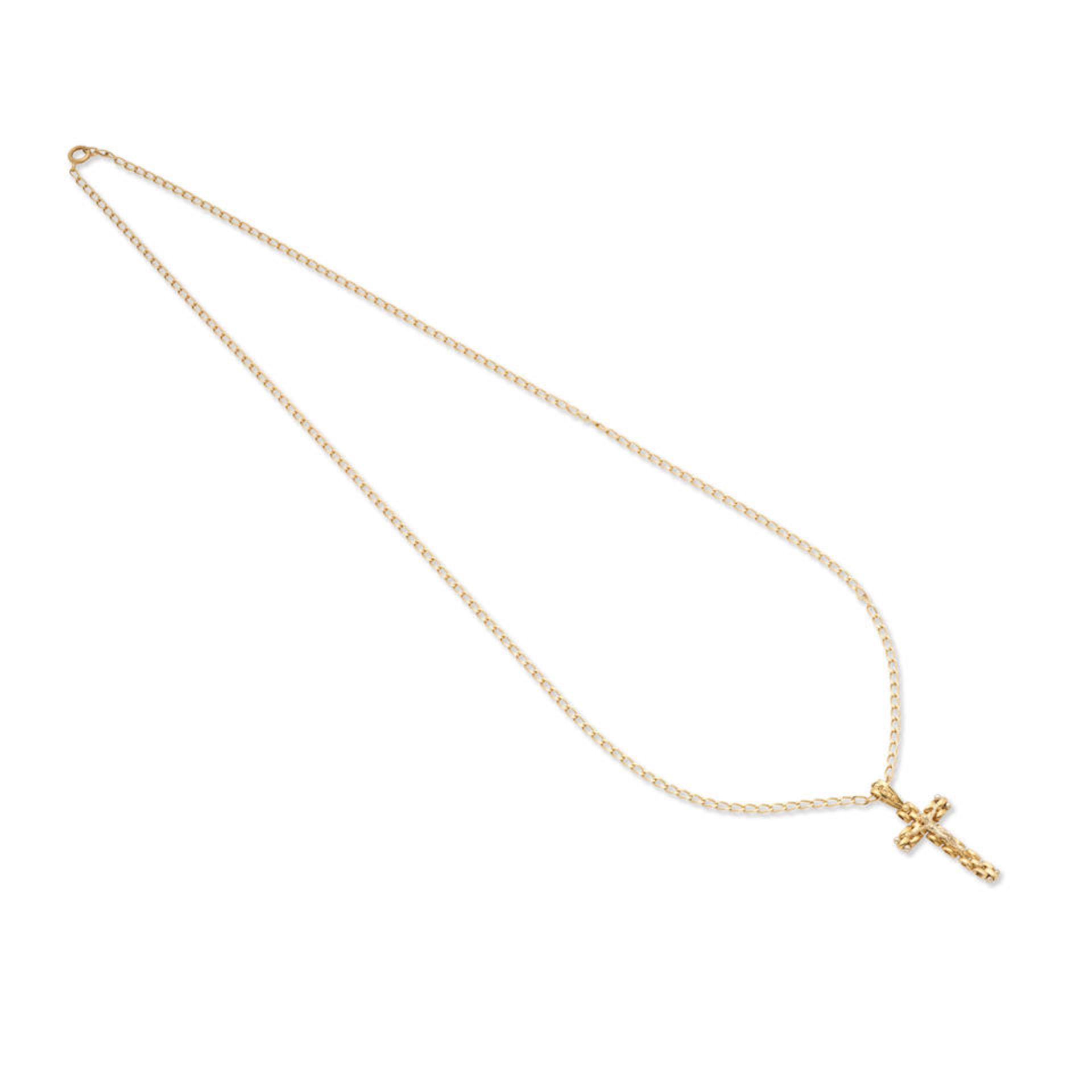 GOLD CROSS NECKLACE COLLIER 'CROIX' OR