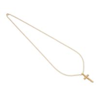 GOLD CROSS NECKLACE COLLIER 'CROIX' OR