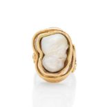 CULTURED PEARL RING BAGUE PERLE DE CULTURE