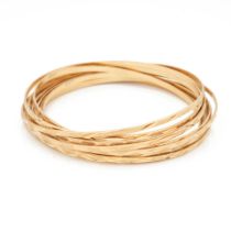 ELEVEN GOLD BANGLES ONZE BRACELETS JONC OR