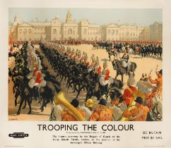 CHRISTOPHER CLARK (1875-1942) BRITISH RAILWAYS. TROOPING THE COLOUR