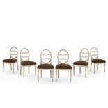 A SET OF SIX SWEDISH NEOCLASSICAL WHITE-PAINTED OVAL-BACK SIDE CHAIRS,