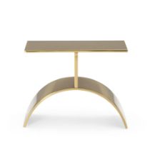 A CB2 'CURVE GOLD' SIDE TABLE,