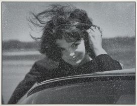 RUSSELL YOUNG (b. 1960) Jackie O (Atomic silver and black) framed 127.0 x 164.0 x 6.0 cm (50 x 6...