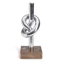 A STEEL KNOT SCULPTURE,