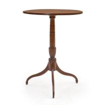 A FEDERAL STYLE STAINED CHERRY OVAL CANDLESTAND,