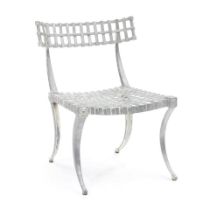 AN ALUMINUM KLISMOS CHAIR,