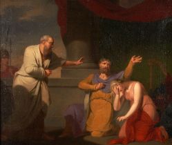 GUSTAF ERIK HASSELGREN (Swedish, 1781-1827) A Scene from Classical History with Three Figures, a...