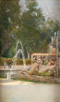 NICOLA D'ASCENZO (American, born 1871) Sketch of a Fountain framed 41.0 x 29.75 x 7.0 cm (16 1/7...
