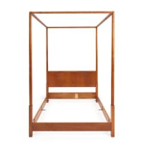 A T.H. ROBSJOHN-GIBBINGS FOR WIDDICOMB WALNUT CANOPY BED, mid 20th century, minimalist modern de...