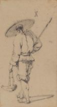 George Chinnery (London 1774-1852 Macau) Study of a Chinese man holding a basket