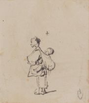 George Chinnery (London 1774-1852 Macau) Study of a Chinese mother and child